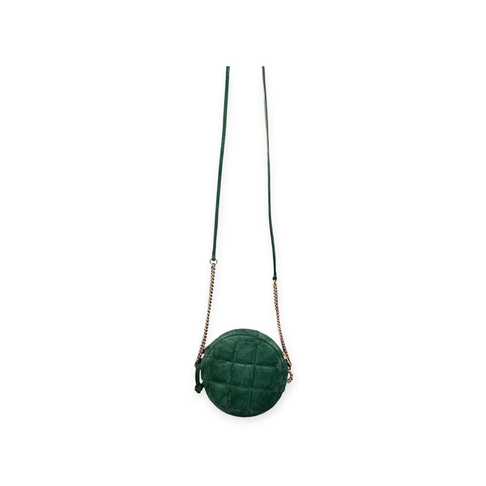 Henri Bendel Stylish Green Round Riveted Crossbody Bag - Picture 3 of 8